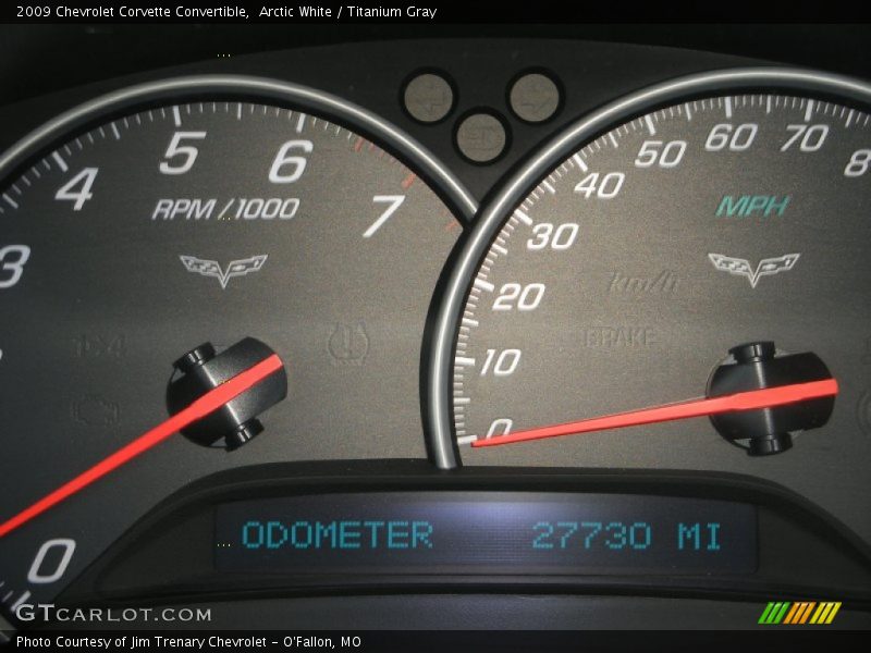 Arctic White / Titanium Gray 2009 Chevrolet Corvette Convertible