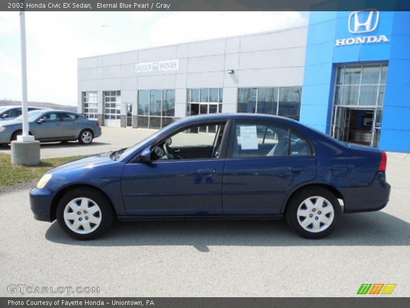 Eternal Blue Pearl / Gray 2002 Honda Civic EX Sedan