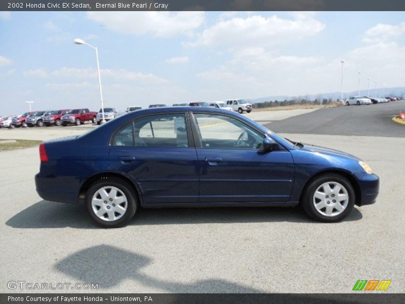 Eternal Blue Pearl / Gray 2002 Honda Civic EX Sedan