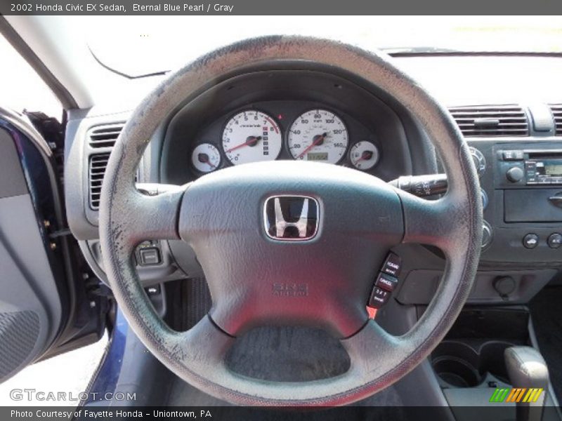 Eternal Blue Pearl / Gray 2002 Honda Civic EX Sedan