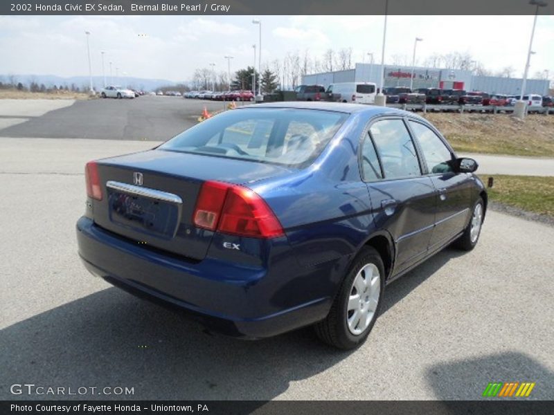 Eternal Blue Pearl / Gray 2002 Honda Civic EX Sedan