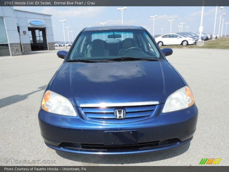 Eternal Blue Pearl / Gray 2002 Honda Civic EX Sedan