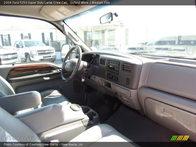 Oxford White / Medium Flint 2004 Ford F250 Super Duty Lariat Crew Cab