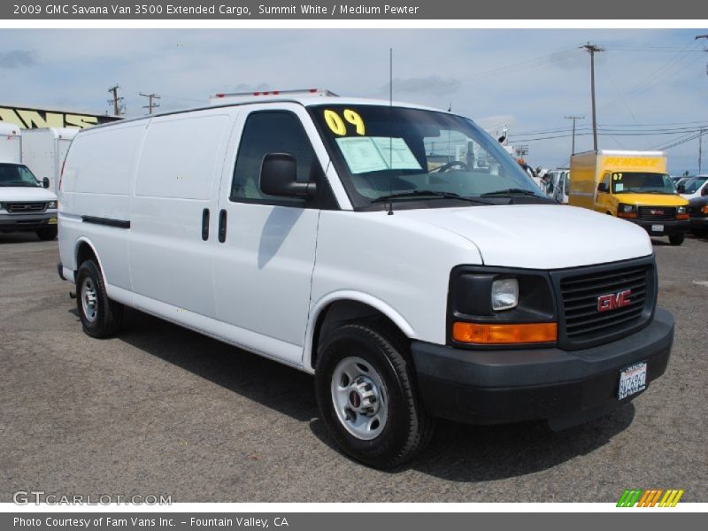 Summit White / Medium Pewter 2009 GMC Savana Van 3500 Extended Cargo