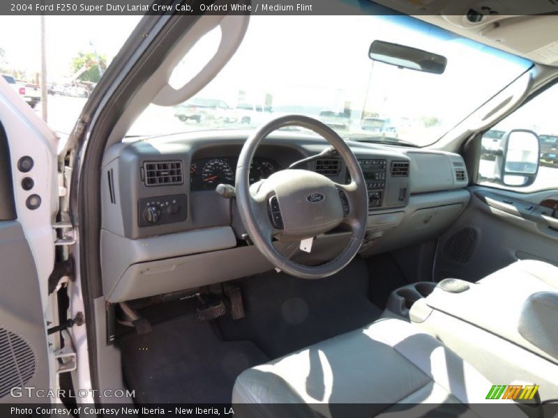 Oxford White / Medium Flint 2004 Ford F250 Super Duty Lariat Crew Cab