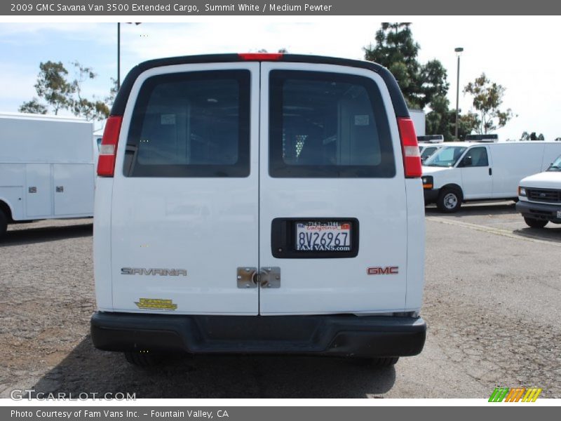 Summit White / Medium Pewter 2009 GMC Savana Van 3500 Extended Cargo