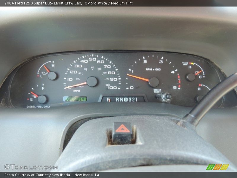 Oxford White / Medium Flint 2004 Ford F250 Super Duty Lariat Crew Cab