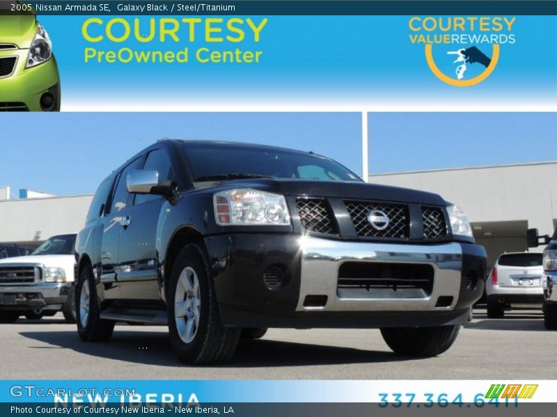 Galaxy Black / Steel/Titanium 2005 Nissan Armada SE