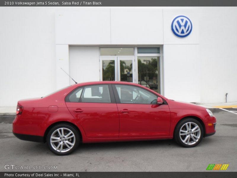 Salsa Red / Titan Black 2010 Volkswagen Jetta S Sedan