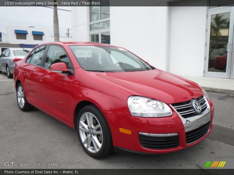 Salsa Red / Titan Black 2010 Volkswagen Jetta S Sedan
