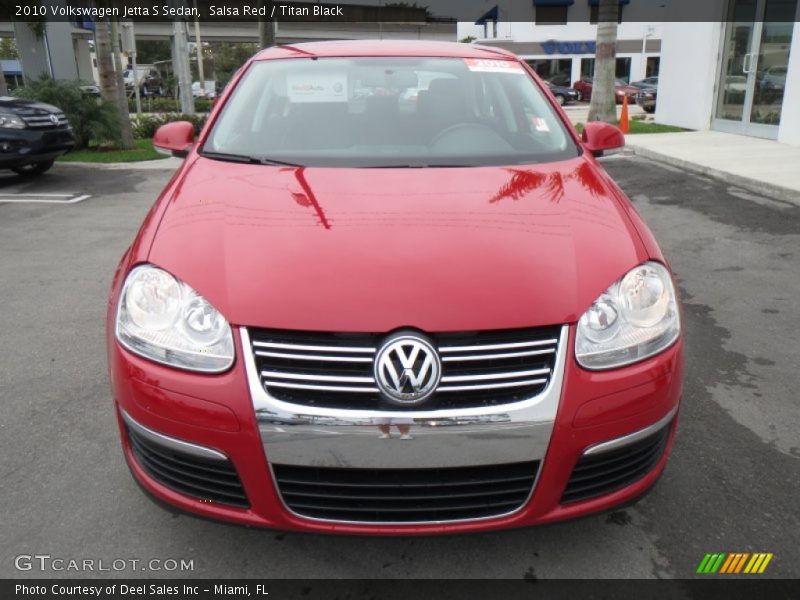 Salsa Red / Titan Black 2010 Volkswagen Jetta S Sedan
