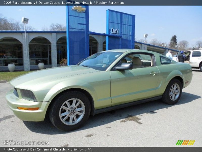 Legend Lime Metallic / Medium Parchment 2005 Ford Mustang V6 Deluxe Coupe