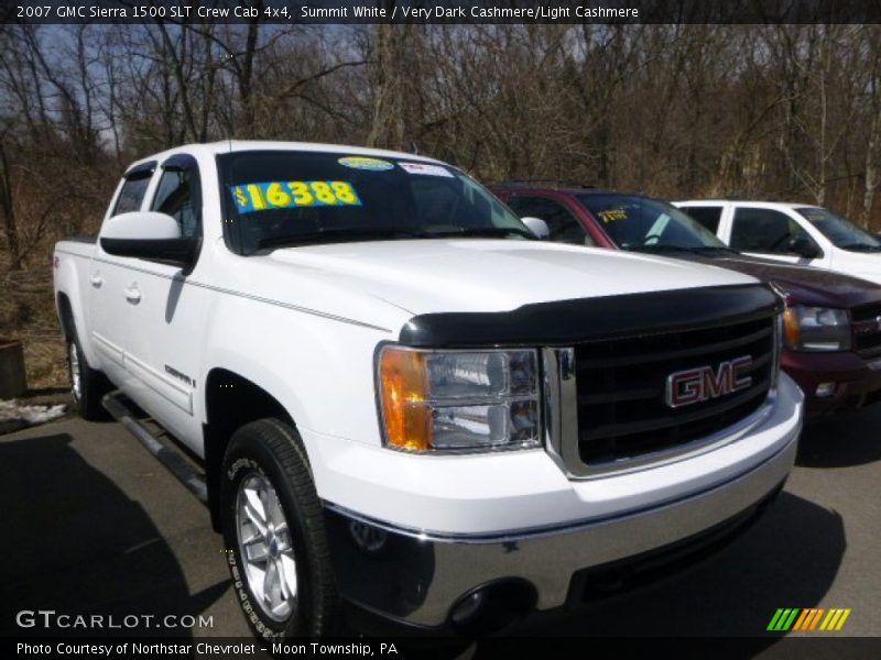 Summit White / Very Dark Cashmere/Light Cashmere 2007 GMC Sierra 1500 SLT Crew Cab 4x4