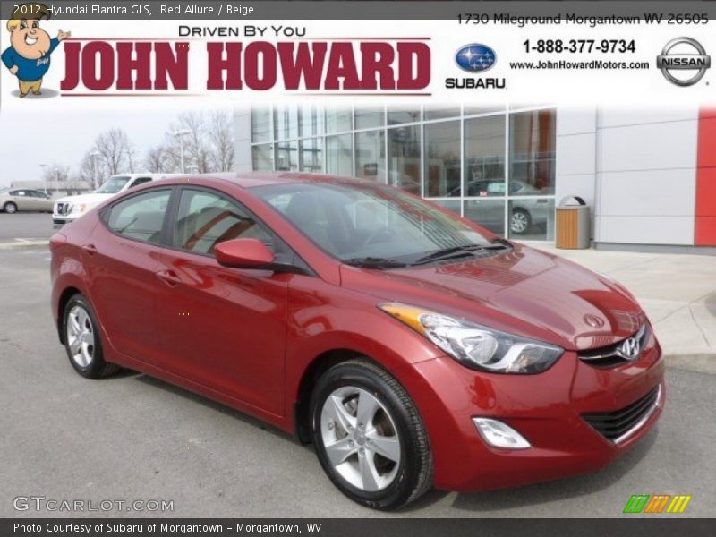Red Allure / Beige 2012 Hyundai Elantra GLS