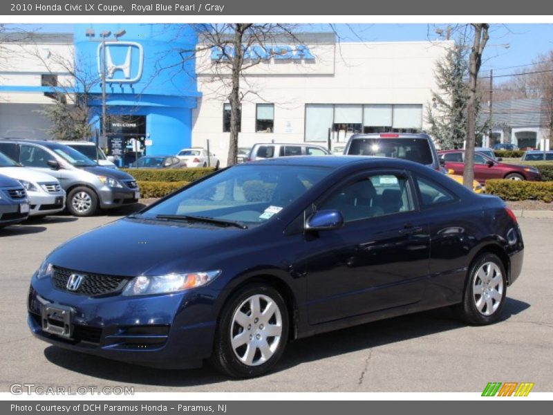 Royal Blue Pearl / Gray 2010 Honda Civic LX Coupe