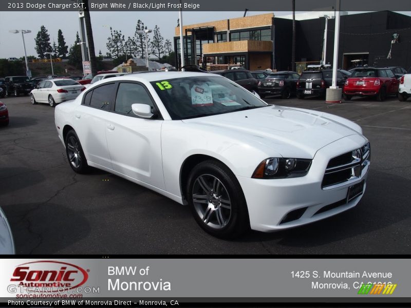 Bright White / Black/Light Frost Beige 2013 Dodge Charger SXT