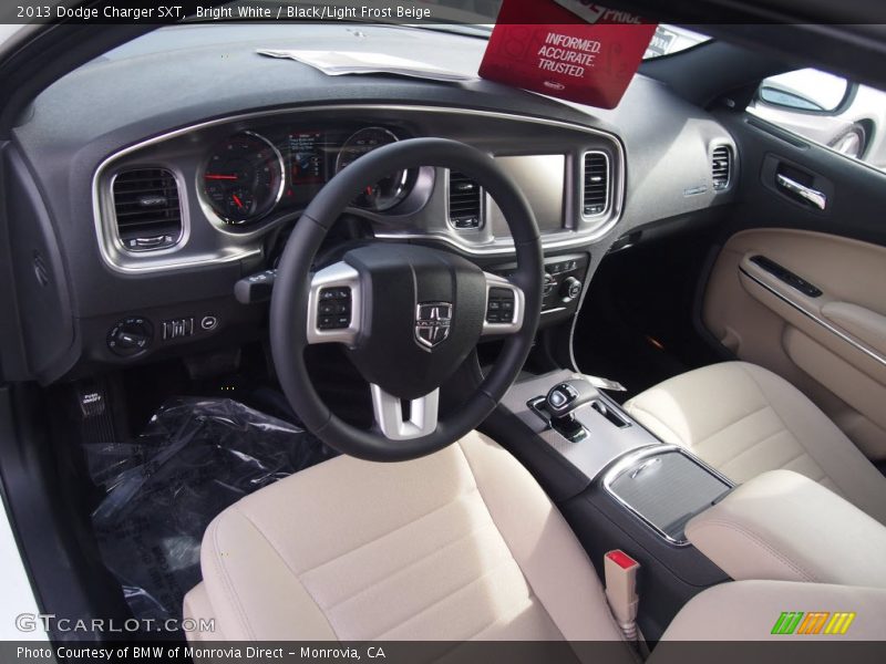 Bright White / Black/Light Frost Beige 2013 Dodge Charger SXT