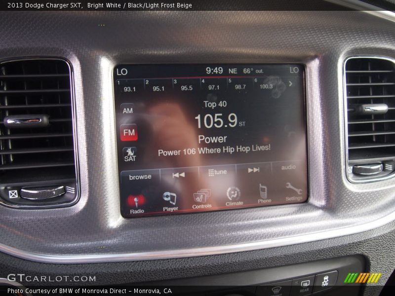 Bright White / Black/Light Frost Beige 2013 Dodge Charger SXT