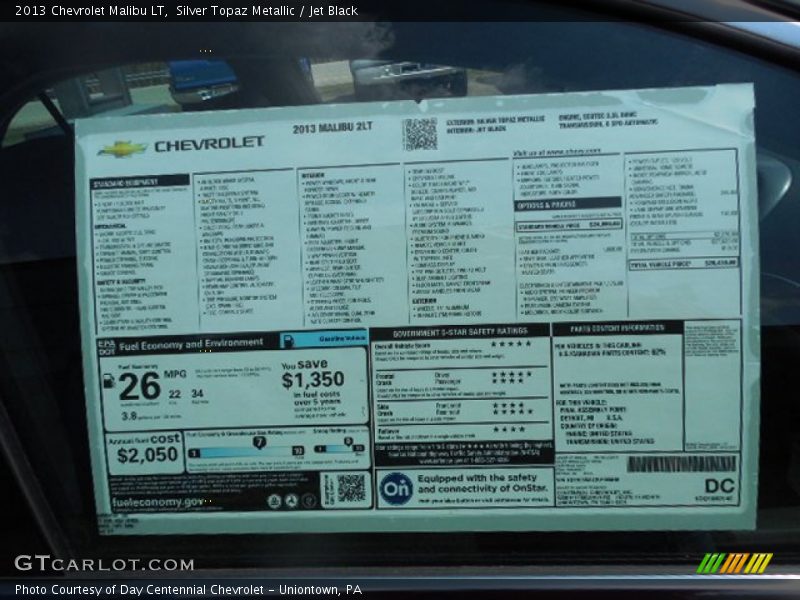 Silver Topaz Metallic / Jet Black 2013 Chevrolet Malibu LT