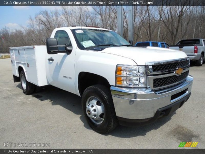 Summit White / Dark Titanium 2013 Chevrolet Silverado 3500HD WT Regular Cab 4x4 Utility Truck