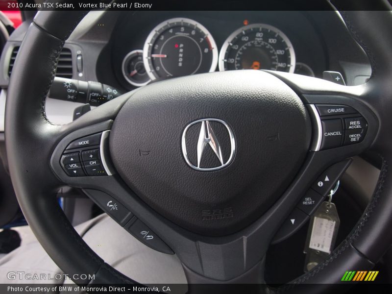 Vortex Blue Pearl / Ebony 2010 Acura TSX Sedan