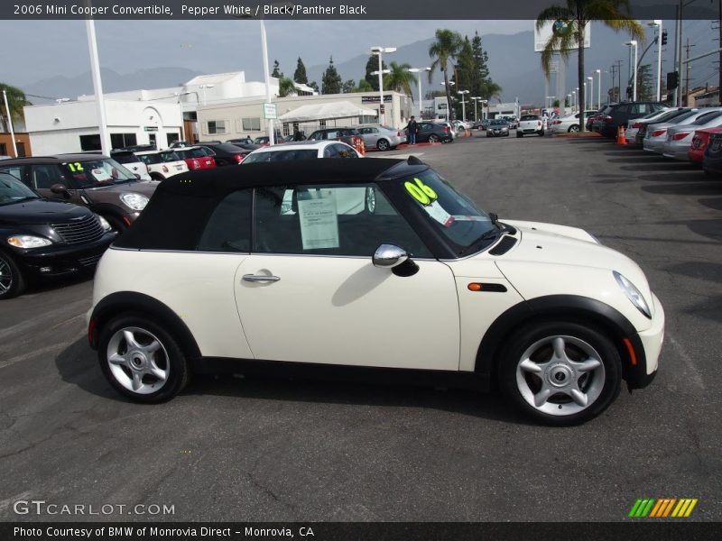 Pepper White / Black/Panther Black 2006 Mini Cooper Convertible