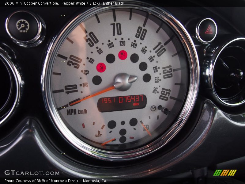 Pepper White / Black/Panther Black 2006 Mini Cooper Convertible