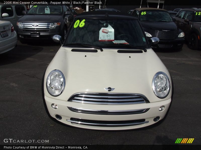 Pepper White / Black/Panther Black 2006 Mini Cooper Convertible