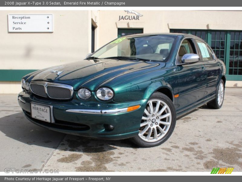 Emerald Fire Metallic / Champagne 2008 Jaguar X-Type 3.0 Sedan