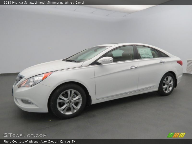 Shimmering White / Camel 2013 Hyundai Sonata Limited