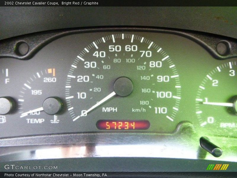 Bright Red / Graphite 2002 Chevrolet Cavalier Coupe