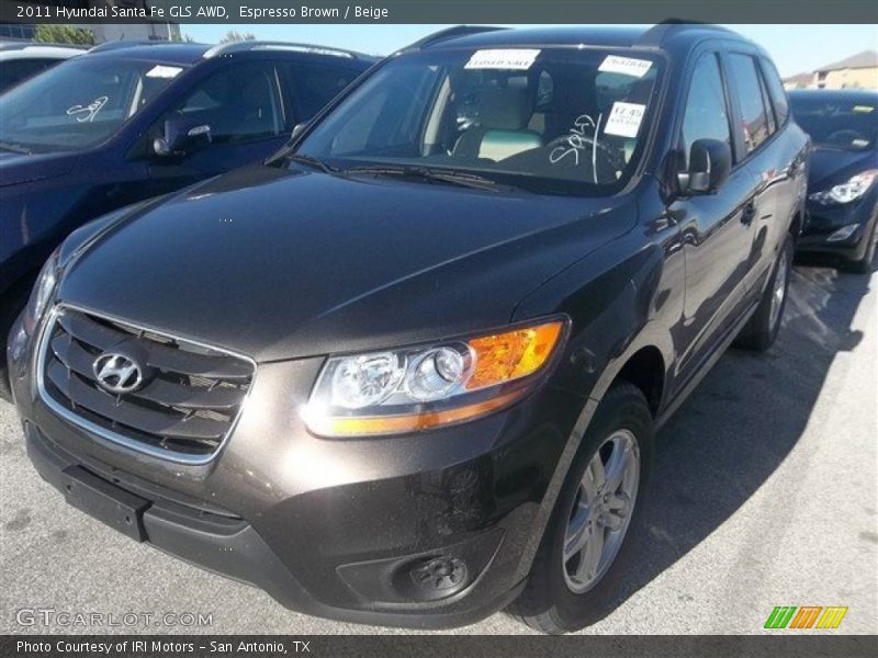 Espresso Brown / Beige 2011 Hyundai Santa Fe GLS AWD