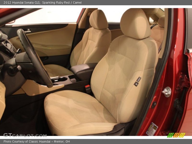 Sparkling Ruby Red / Camel 2012 Hyundai Sonata GLS