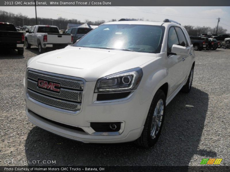 White Diamond Tricoat / Cocoa Dune 2013 GMC Acadia Denali