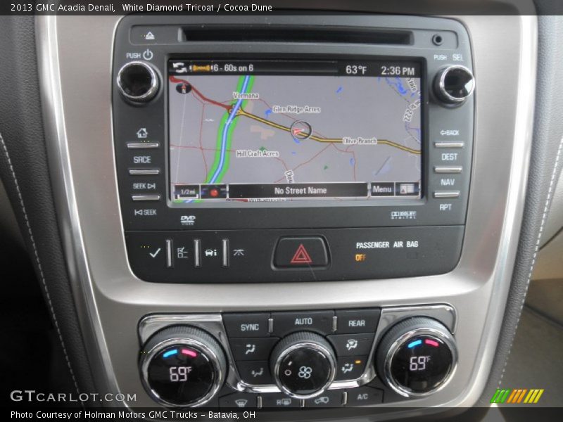 White Diamond Tricoat / Cocoa Dune 2013 GMC Acadia Denali