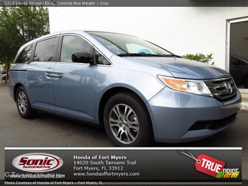 Celestial Blue Metallic / Gray 2013 Honda Odyssey EX-L
