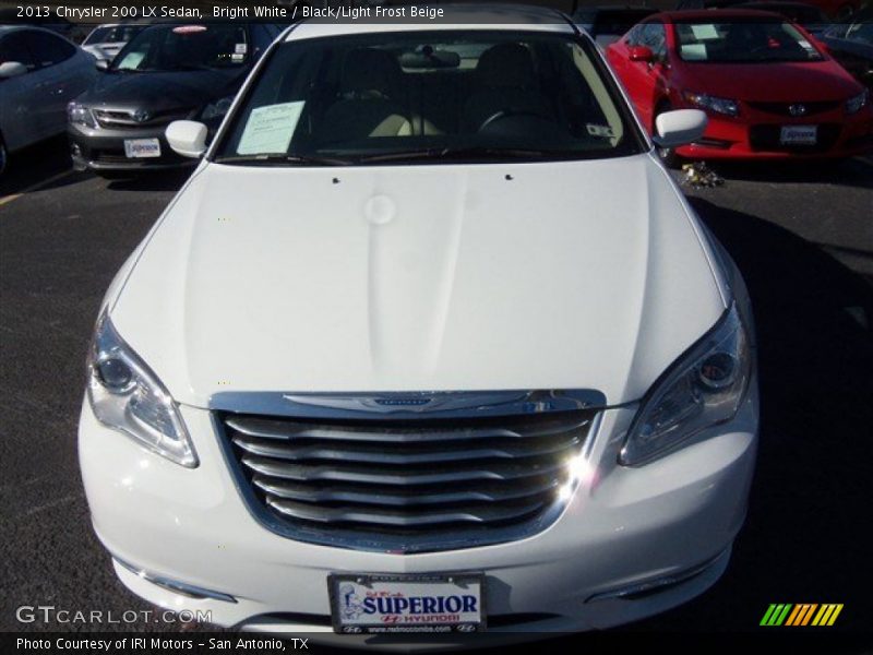 Bright White / Black/Light Frost Beige 2013 Chrysler 200 LX Sedan