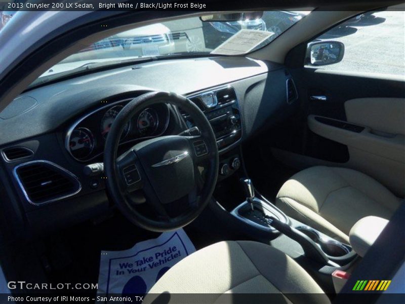 Bright White / Black/Light Frost Beige 2013 Chrysler 200 LX Sedan