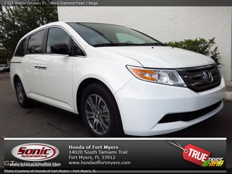 White Diamond Pearl / Beige 2013 Honda Odyssey EX
