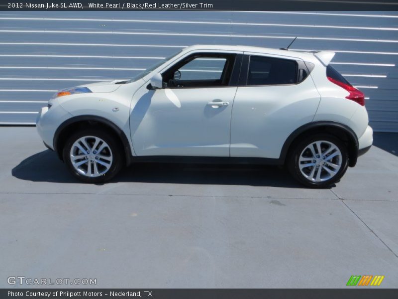 White Pearl / Black/Red Leather/Silver Trim 2012 Nissan Juke SL AWD
