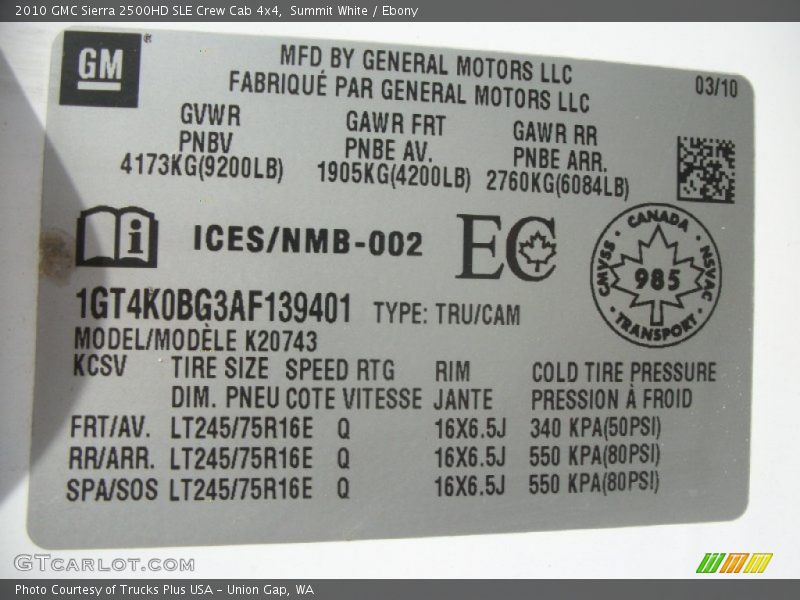 Summit White / Ebony 2010 GMC Sierra 2500HD SLE Crew Cab 4x4