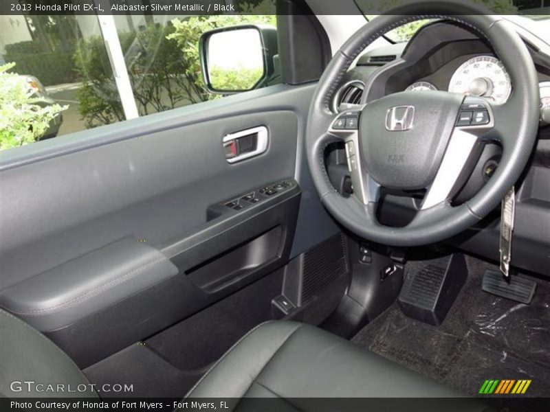 Alabaster Silver Metallic / Black 2013 Honda Pilot EX-L
