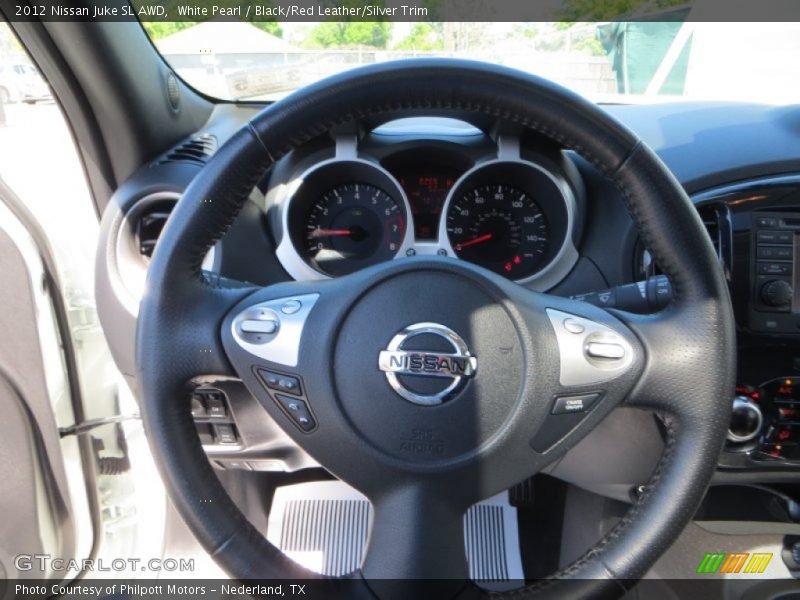 White Pearl / Black/Red Leather/Silver Trim 2012 Nissan Juke SL AWD