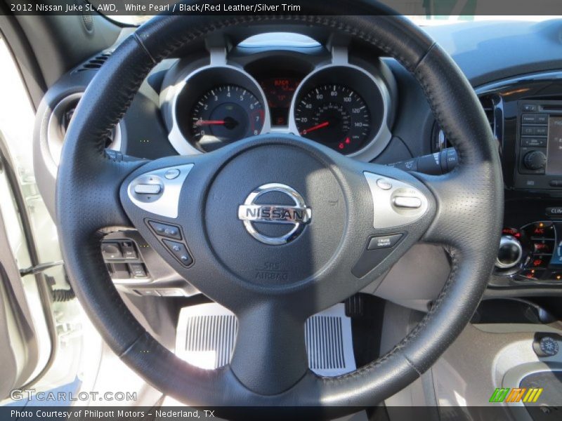 White Pearl / Black/Red Leather/Silver Trim 2012 Nissan Juke SL AWD