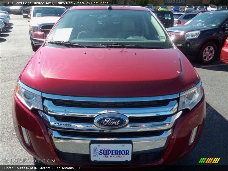Ruby Red / Medium Light Stone 2013 Ford Edge Limited AWD