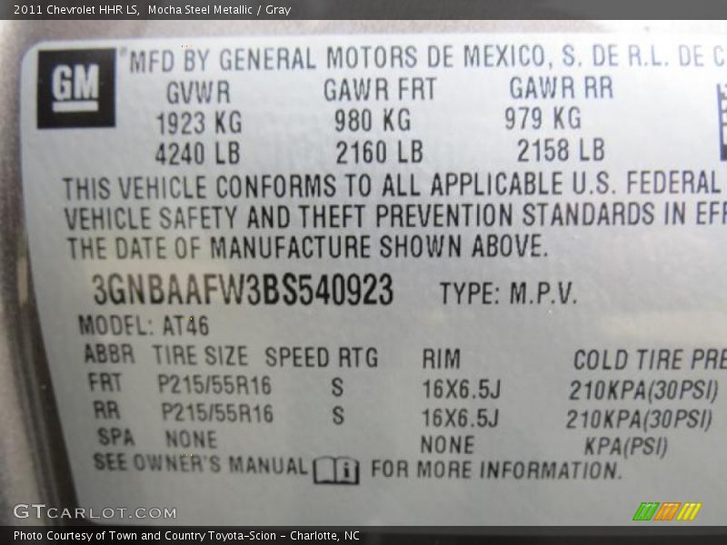 Mocha Steel Metallic / Gray 2011 Chevrolet HHR LS