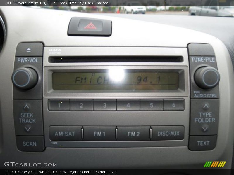 Blue Streak Metallic / Dark Charcoal 2010 Toyota Matrix 1.8