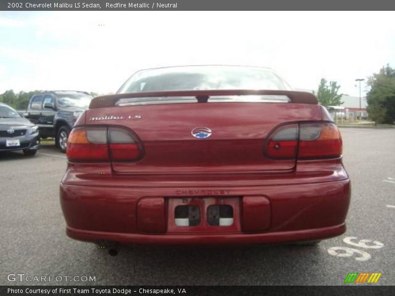 Redfire Metallic / Neutral 2002 Chevrolet Malibu LS Sedan