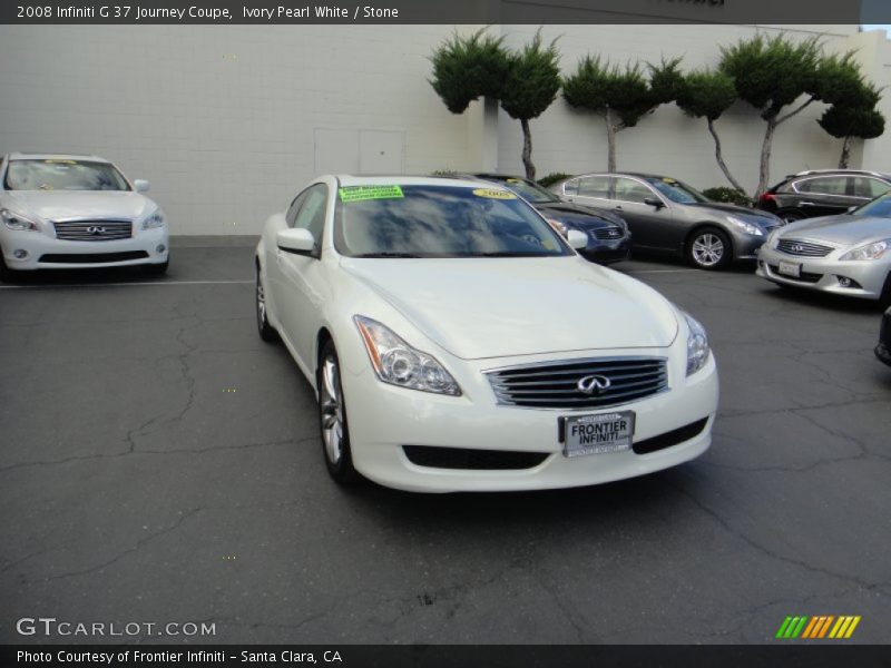 Ivory Pearl White / Stone 2008 Infiniti G 37 Journey Coupe