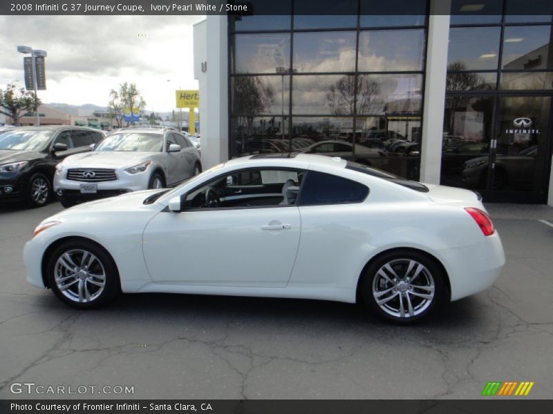 Ivory Pearl White / Stone 2008 Infiniti G 37 Journey Coupe